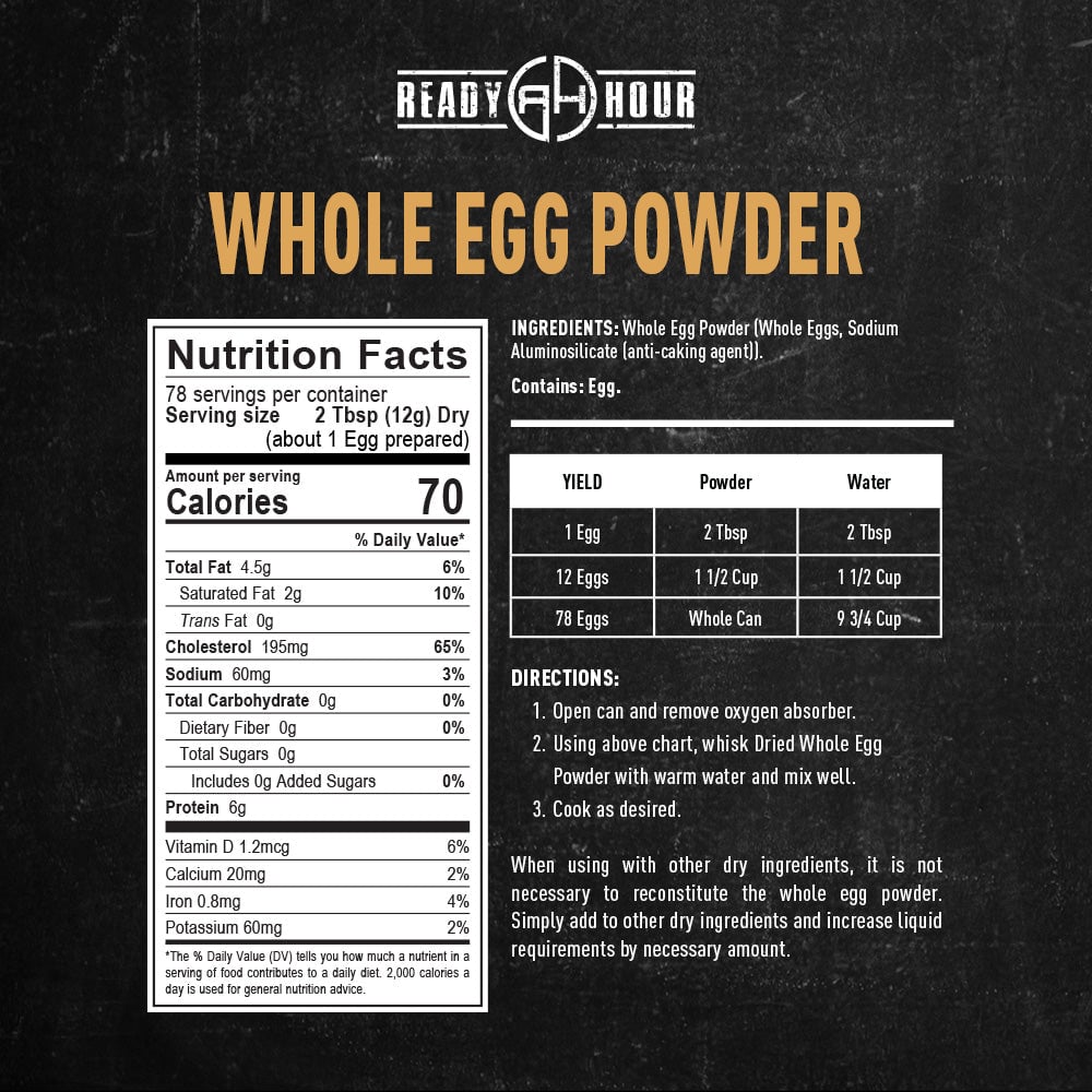 Whole Egg Powder #10 Can (78 servings)