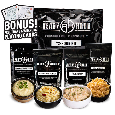 Image of 72-Hour Food Kit Sample Pack (2,000+ calories/day) with Playing Cards by Ready Hour - Limited Time Offer