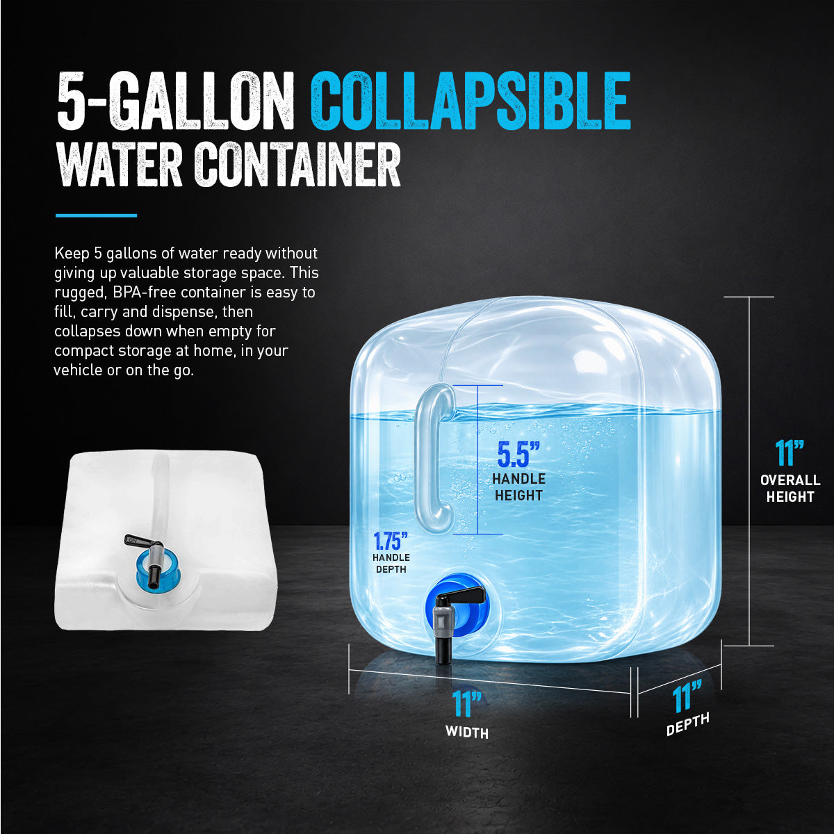 5 gallon collapsible water container