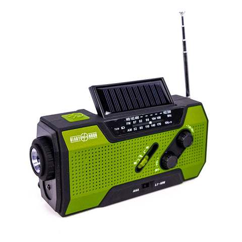 Image of 4-in-1 Emergency Solar Flashlight & AM/FM/Weather Radio w/ Hand Crank by Ready Hour - DM
