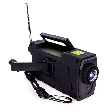 Image of 4-in-1 Emergency Solar Flashlight & AM/FM/Weather Radio w/ Hand Crank by Ready Hour - DM