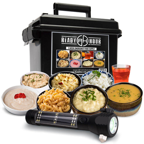 Image of 1-Week Food Supply Ammo Can PLUS FREE 9-in-1 Flashlight - Welcome Special
