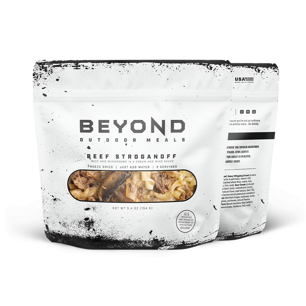 Beef Stroganoff Pouch by Beyond Outdoor Meals (710 calories, 2 servings)