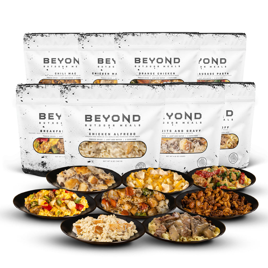 Beyond Outdoor Meals 8-Pack Sampler (5,680 calories, 16 servings