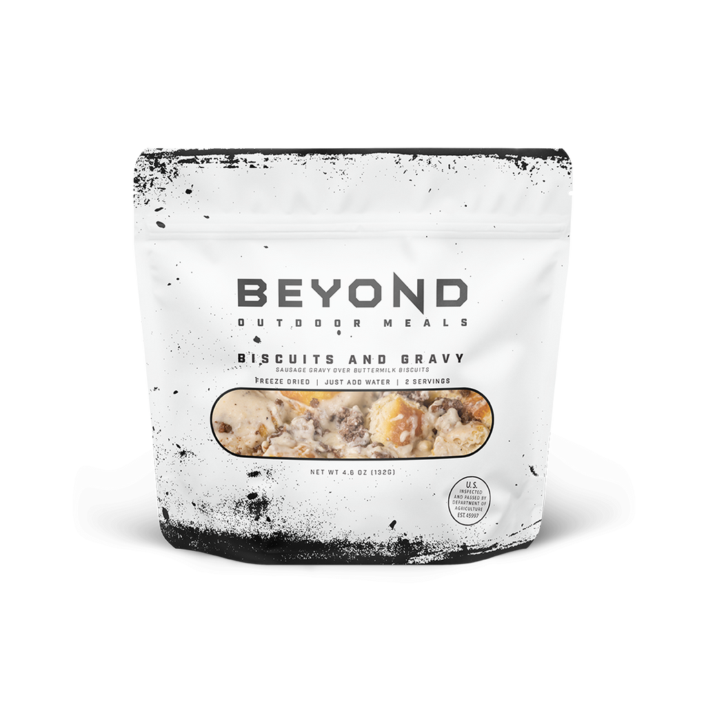 Biscuits & Gravy Pouch by Beyond Outdoor Meals (710 Calories, 2 Servings)