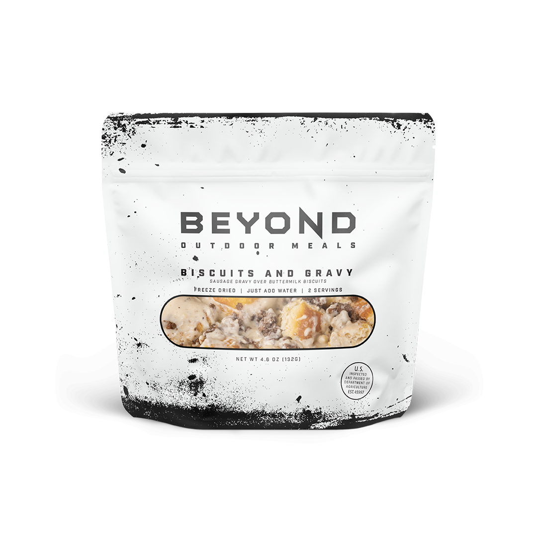 Biscuits & Gravy Pouch by Beyond Outdoor Meals (710 calories, 2 servings)