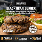 Black bean burgers on a cutting board