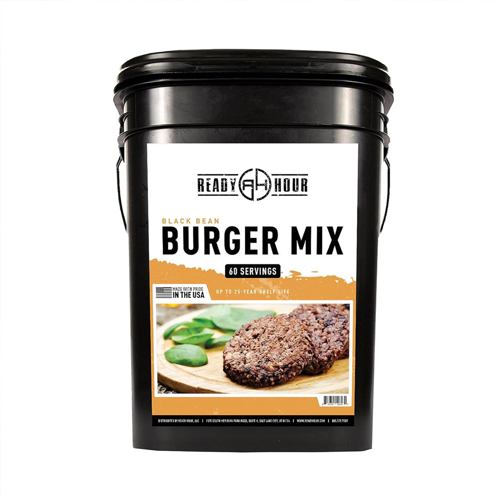 Black Bean Burger Mix Bucket (10 pouches, 60 servings)