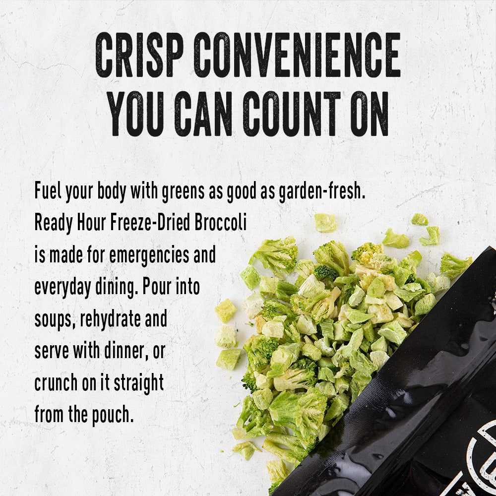 Freeze-Dried Broccoli (6 pouches, 48 servings)