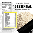 Nutritional label with vitamins and minerals