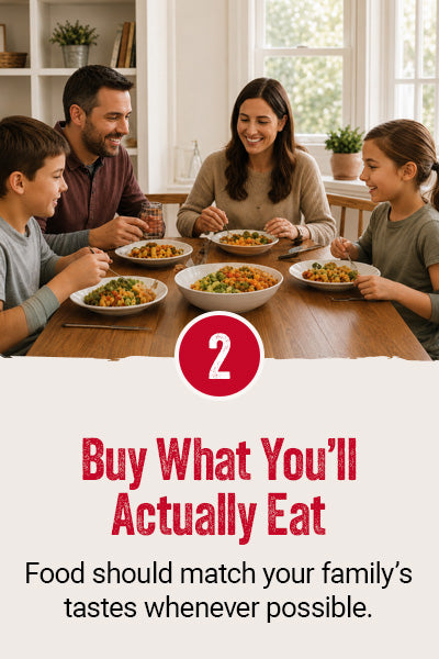 The Four Principles of a Strong Food Supply - Buy what you will actually eat