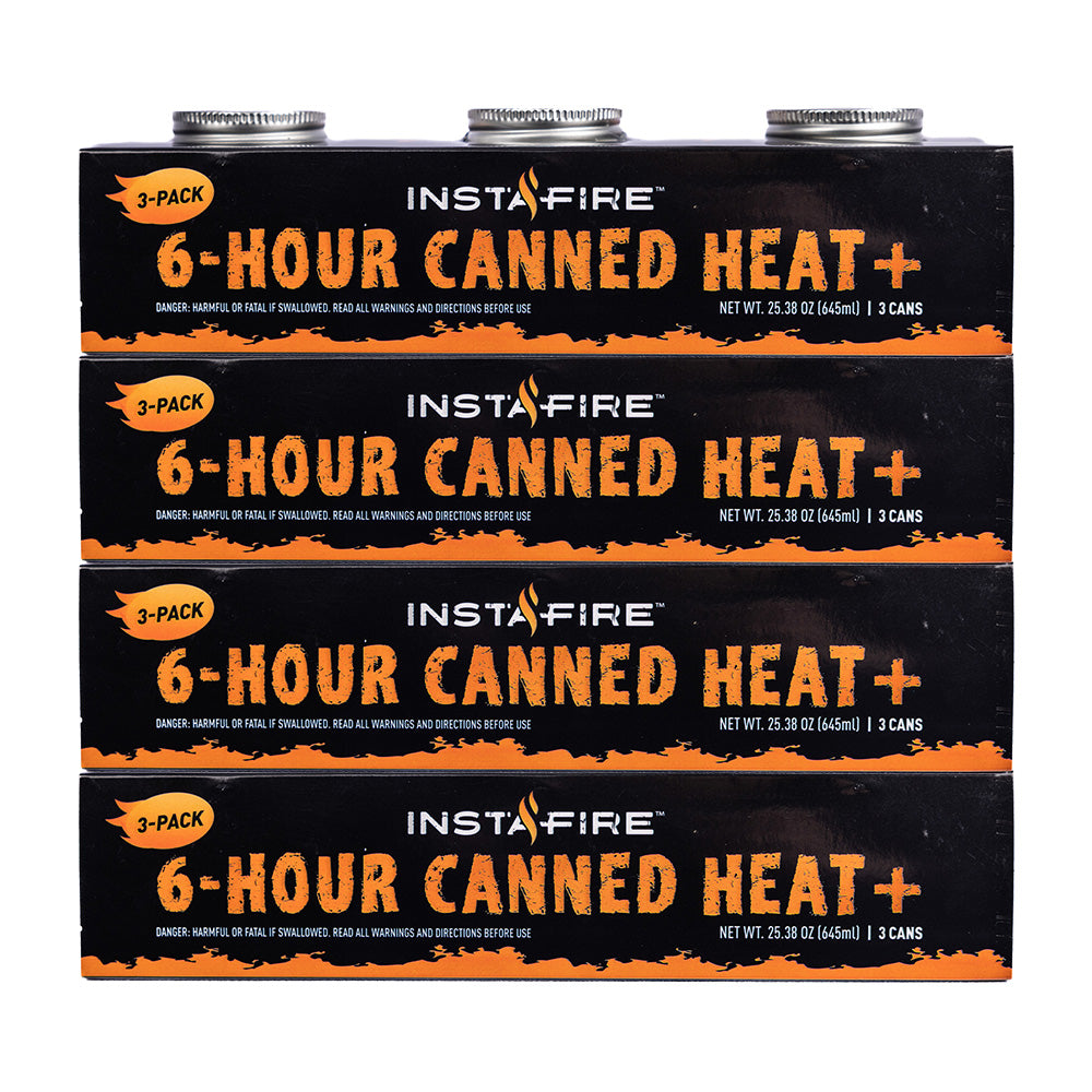 InstaFire 6-Hour Canned Heat+ Four-pack boxes