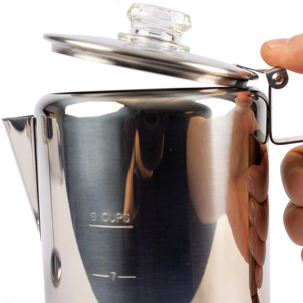 9 Cup Stainless Steel Percolator Coffee Pot by Ready Hour
