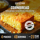 Cornbread on a wooden board