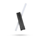Aquamira Frontier Straw portable water filter with black filter body and clear drinking tube on a white background.