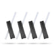 Four Aquamira Frontier Straw portable water filters with clear drinking tubes arranged in a row on a white background.