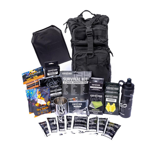 Go Bag with Ballistic Panel and 60 Bug Out Essentials My Patriot Supply