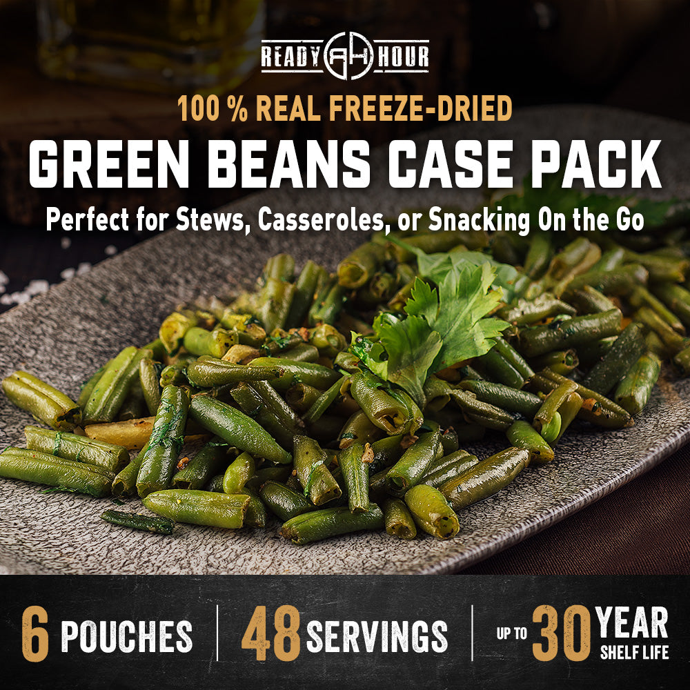 Freeze-Dried Green Beans (6 pouches, 48 servings)