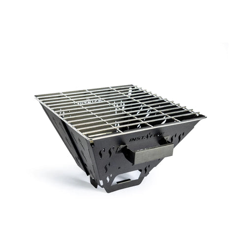 Image of The assembled Chimney Grill grate, but sitting on a white background and not on top of the Inferno Pro stove.