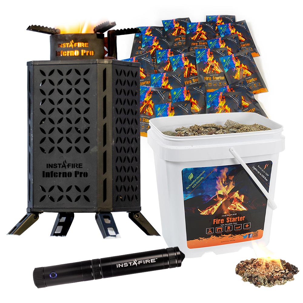 Inferno PRO Cook Stove u0026 Fire Starting Mega Kit by InstaFire - My Patriot  Supply