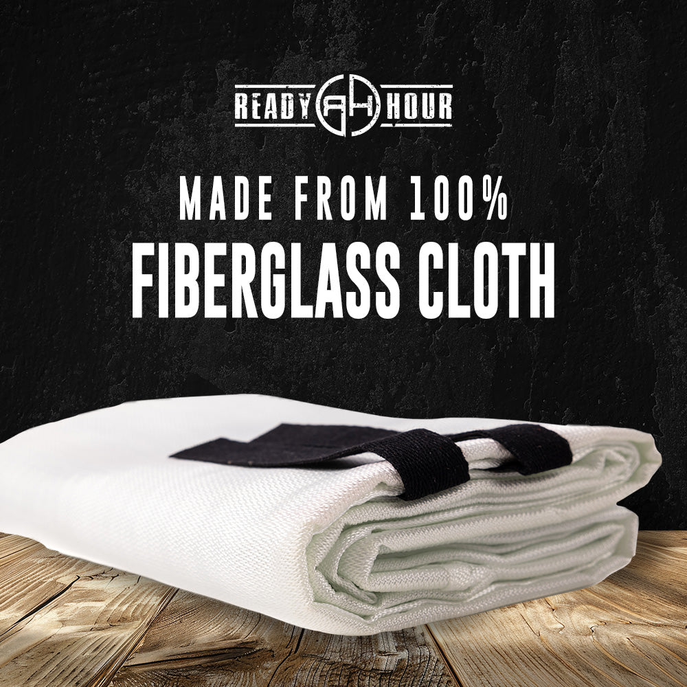 Folded fiberglass fire blanket