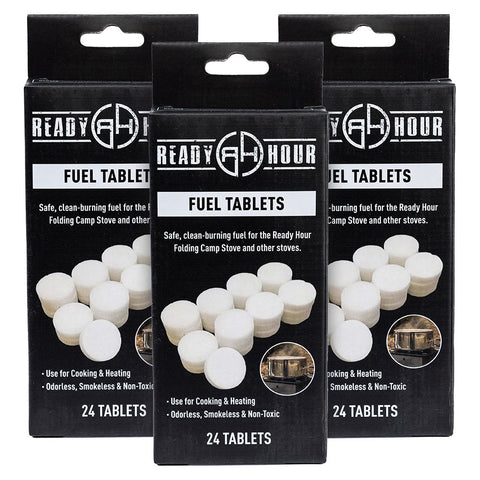 Image of 3 Pack of 24 Smokeless Solid Fuel Tablets (Hexamine) by Ready Hour (72 total)