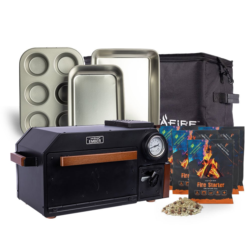 EMBER Off-Grid Biomass Oven PLUS Carrying Case & Pan Kit by InstaFire
