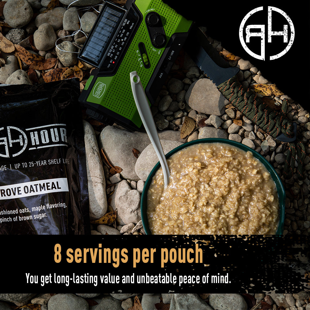 8 servings of oatmeal per package