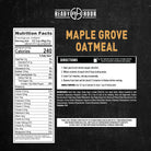 Nutrition facts and directions label