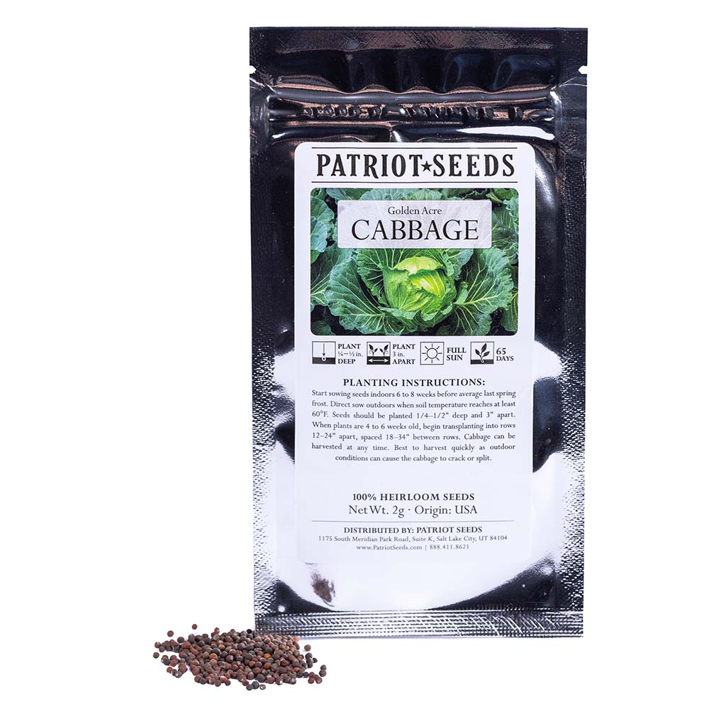 Heirloom Golden Acre Cabbage (2g) by Patriot Seeds