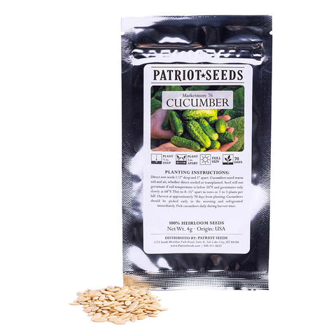 Image of Heirloom Marketmore 76 Cucumber Seeds (4g) by Patriot Seeds