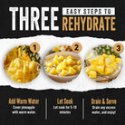 Three-step process for rehydrating pineapple using water