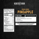 Nutrition label for pineapple chunks