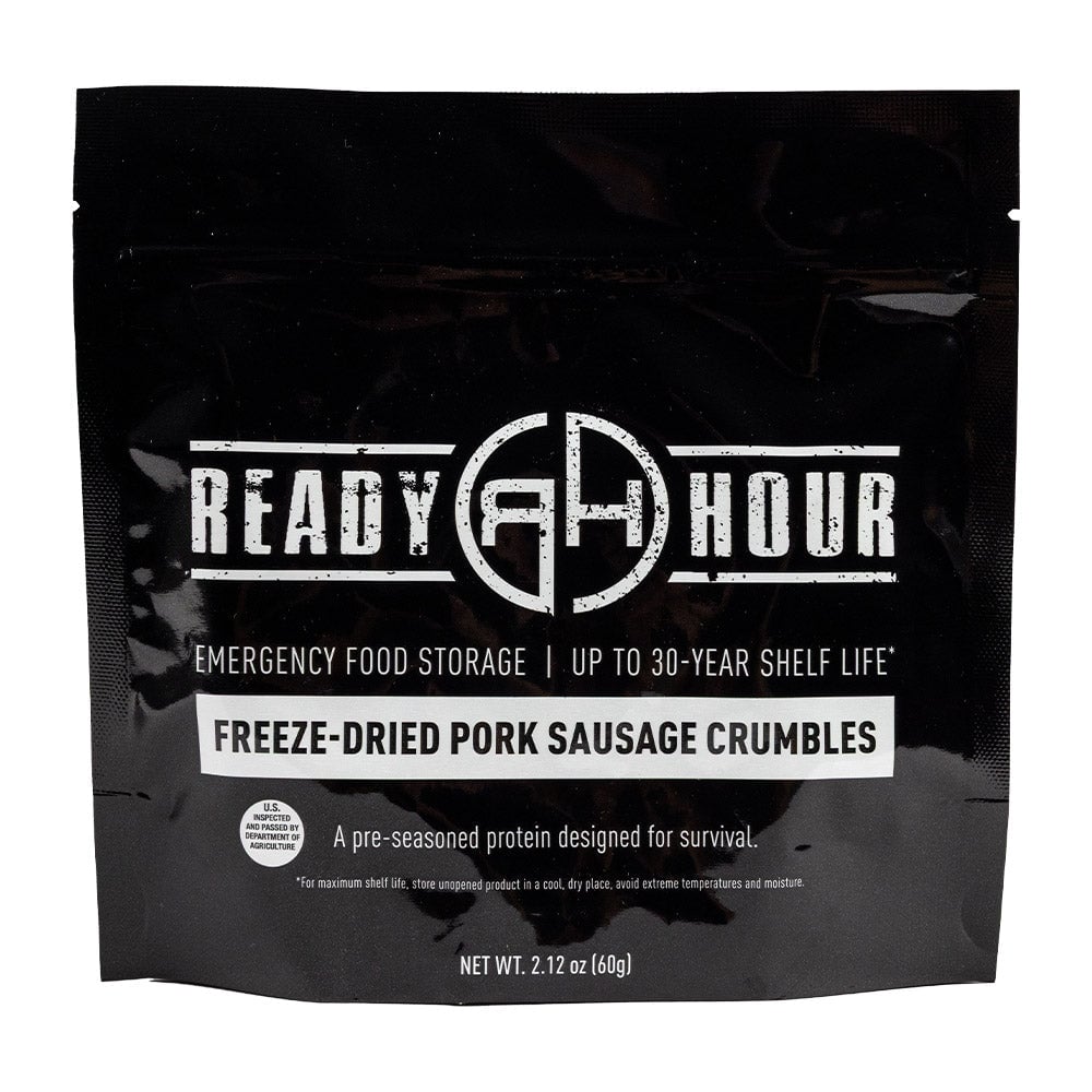Freeze-Dried Pork Sausage Crumbles Case Pack (12 servings, 6 pack)