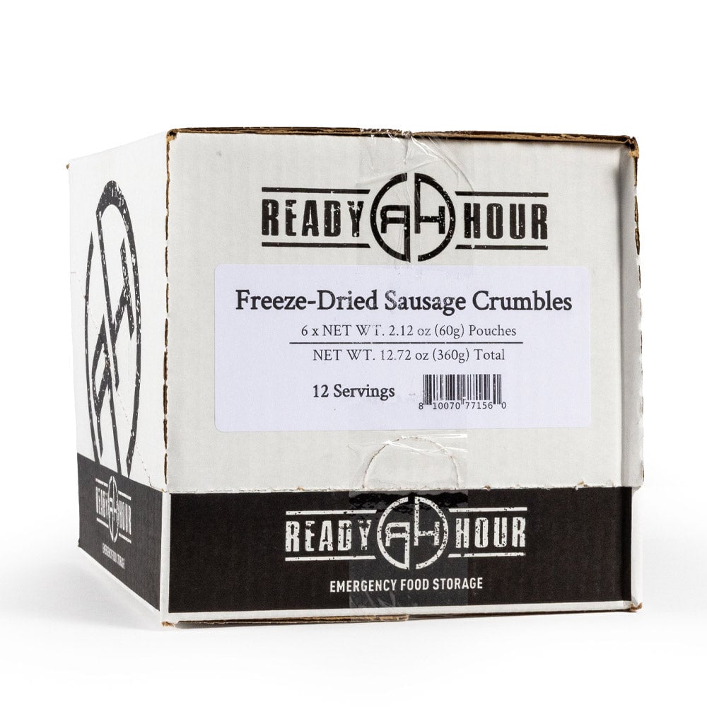 Freeze-Dried Pork Sausage Crumbles Case Pack (12 servings, 6 pack)