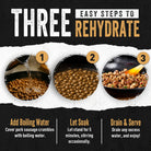 Three easy steps to rehydrate pork with water