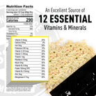 Nutritional label highlighting vitamins and minerals