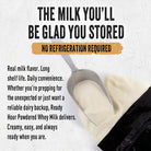 Powdered whey milk with a scoop