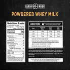 Nutrition facts for whey milk powder