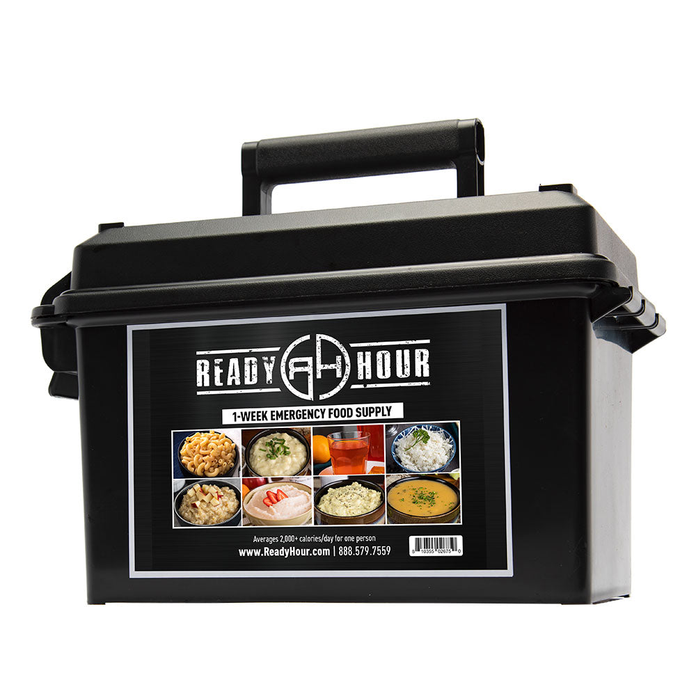 1-Week Food Supply Ammo Can PLUS FREE 9-in-1 Flashlight - Welcome Special