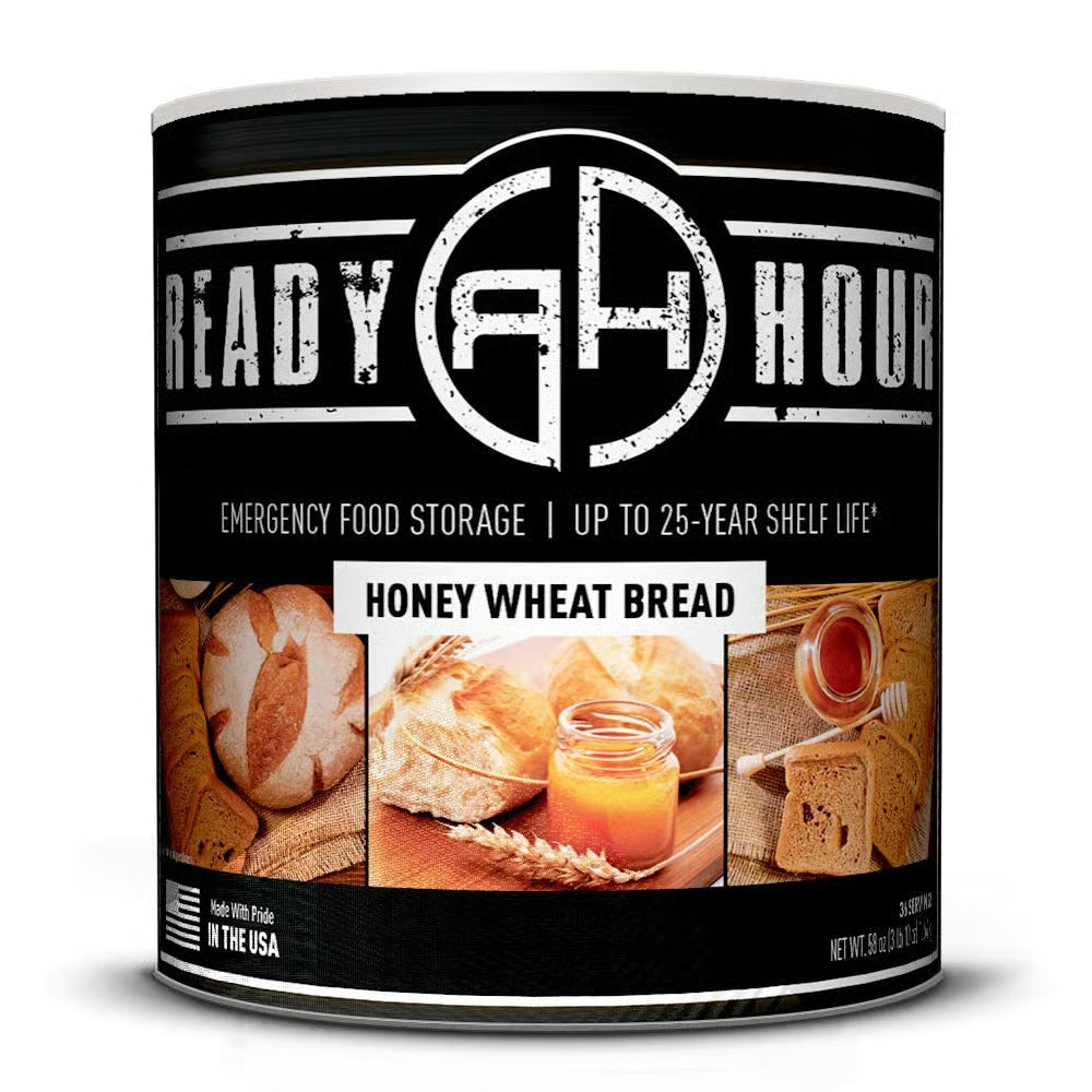 Canister of Ready Hour honey wheat bread