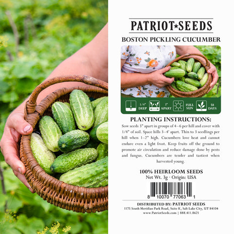 Image of boston pickling seeds package label