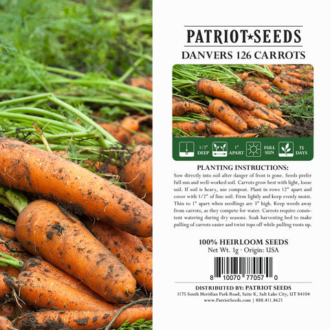 Image of danvers carrots seeds package label