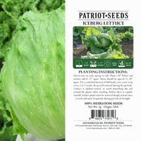Thumbnail for heirloom iceberg lettuce product label