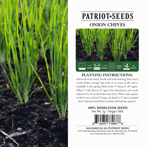 Image of heirloom onion chives product label