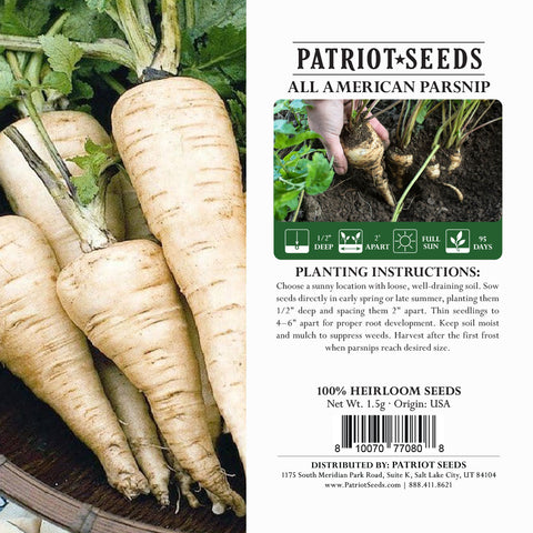 Image of patriot seed parsnip label