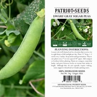 Thumbnail for heirloom dwarf gray sugar peas product label