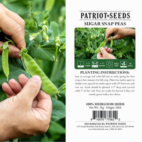 Image of heirloom sugar snap peas product label
