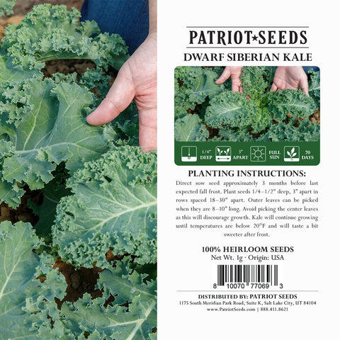 dwarf siberian kale product label