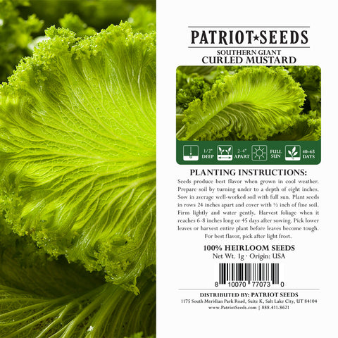 Image of heirloom souther giant curled mustard product label